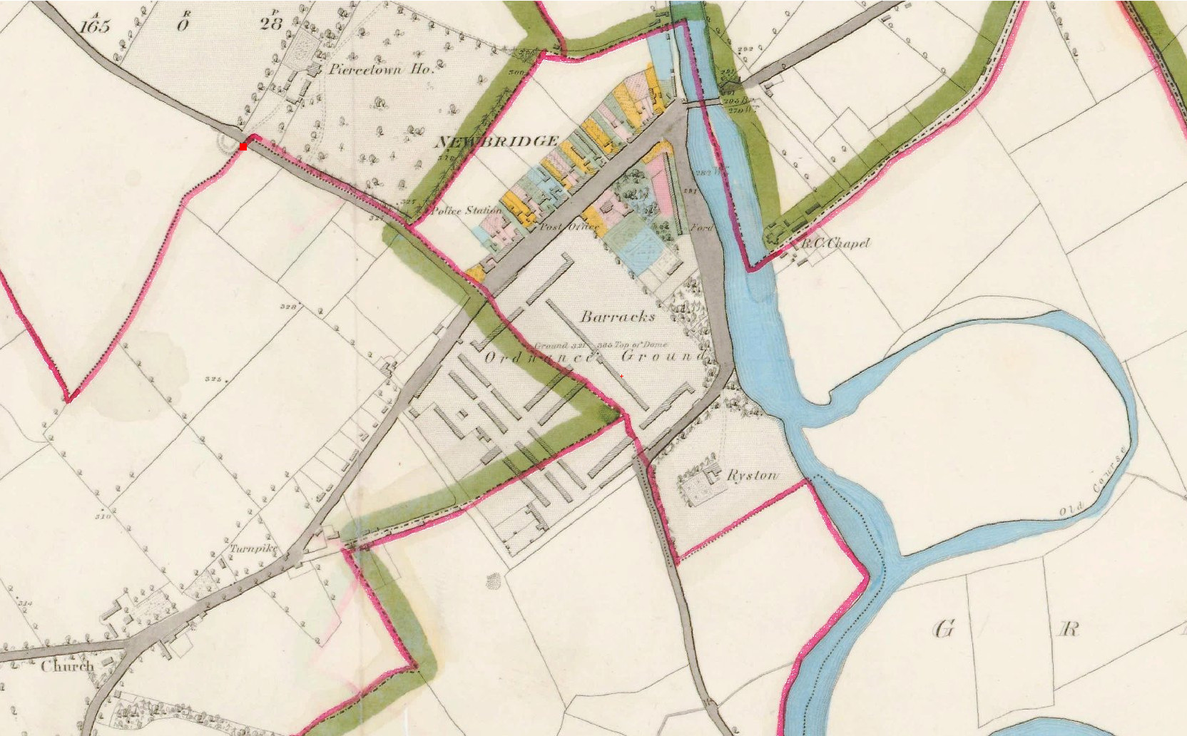 Newbridge - OSi colour map, 1837